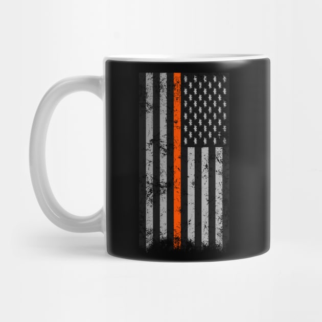 Halloween Thin Orange Line Flag Bats by HalloweenTown